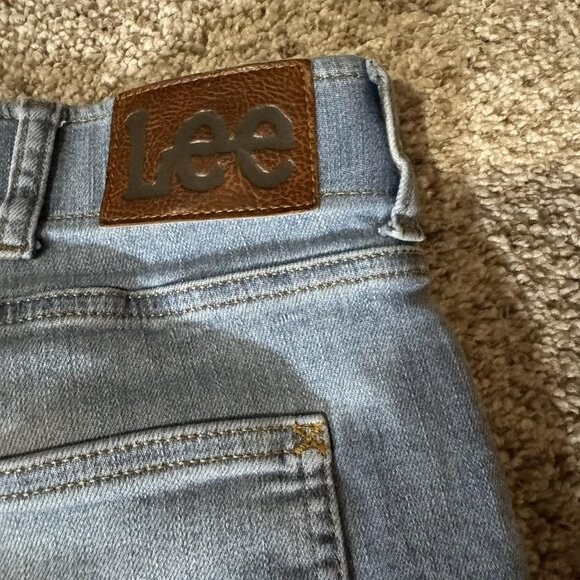 Lee Extreme Motion Jeans Mens 40x29 Light Blue Slim Fit Straight Stretch Denim - Picture 8 of 8